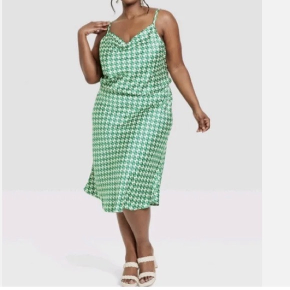 Ava & Viv sleeveless green geometric dress size 3X - Picture 3 of 10